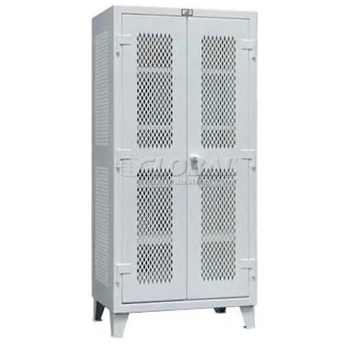 Stronghold Heavy Duty Ventilated All Around Cabinet, 36"W x 24"D x 78"H, All-Welded, Gray
